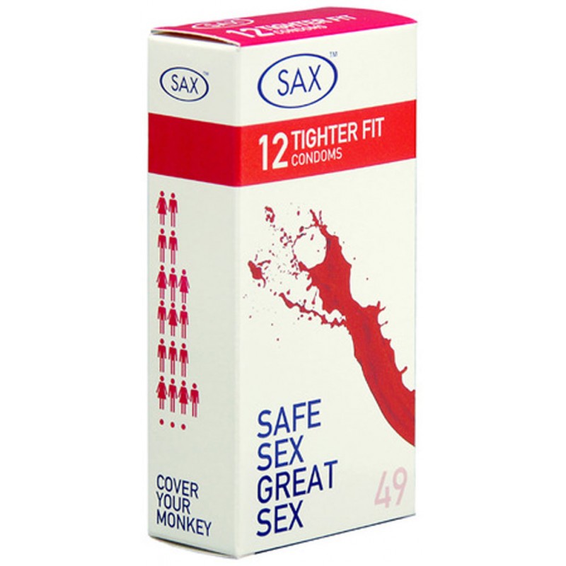 Sax Tighter Fit Small Condoms with Lubricant - Box 12